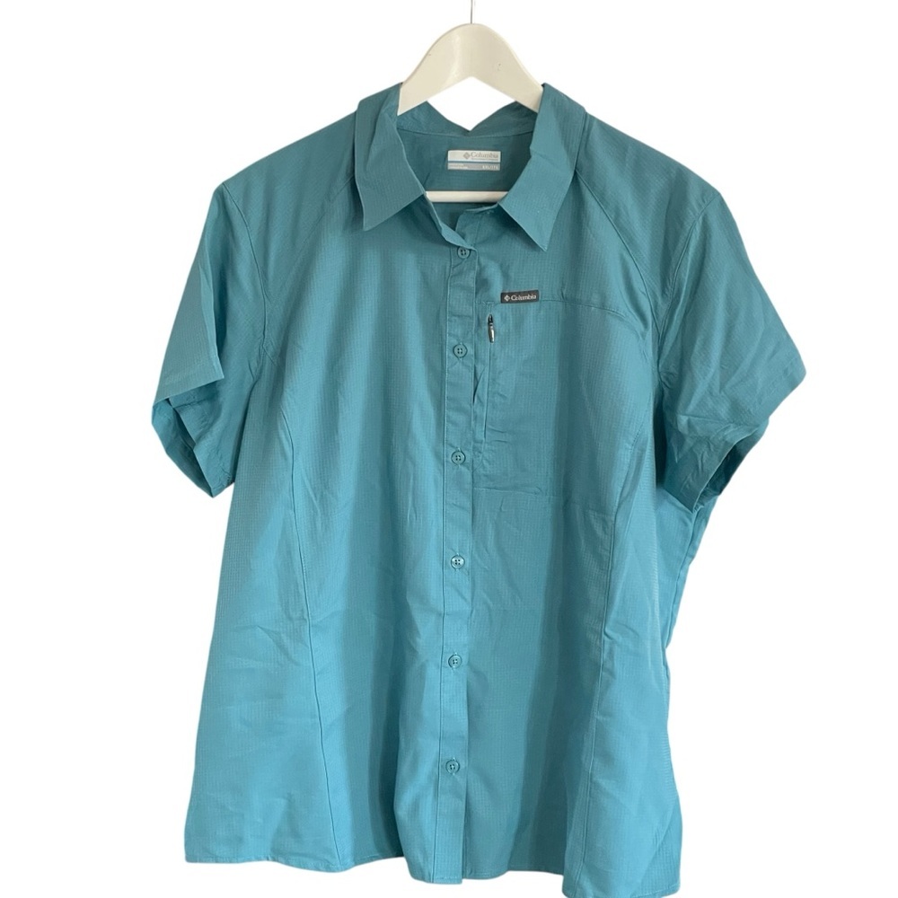 Columbia Blue Boxy Button Down Shirt
